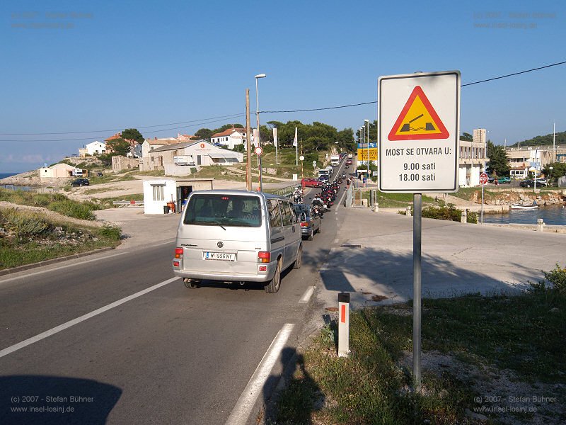 geschafft - an der Brcke in Mali Losinj...